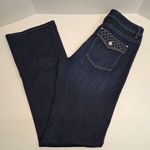 White House Black Market Jeans Women's 12L Dark Denim Blanc Boot Leg